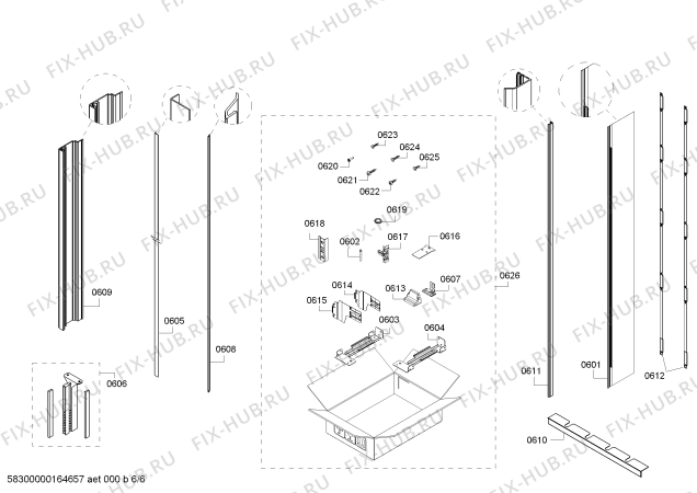 Схема №4 RC472200 с изображением Дверь для холодильной камеры Bosch 00246856