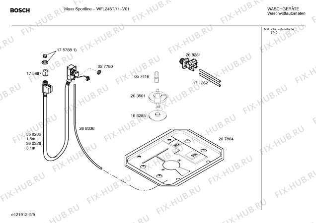 Схема №5 WFL246T Maxx Sportline с изображением Инструкция по установке и эксплуатации для стиральной машины Bosch 00528928