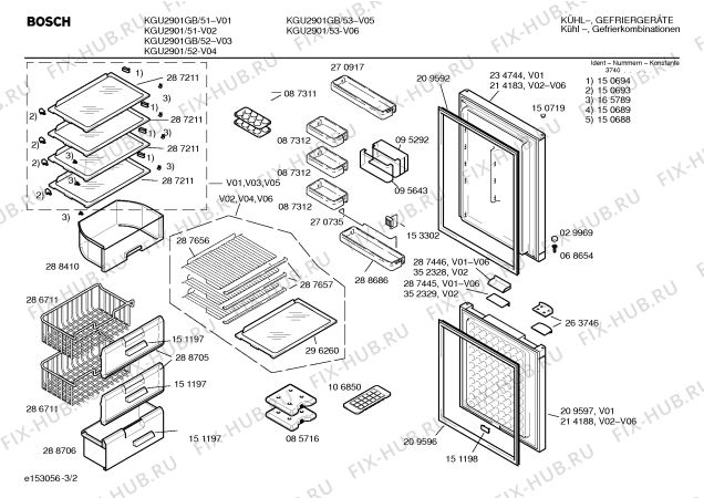 Взрыв-схема холодильника Bosch KGU2901GB - Схема узла 02