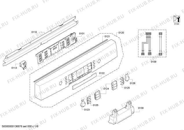 Схема №2 SMS60M08EU с изображением Передняя панель для посудомойки Bosch 00668651
