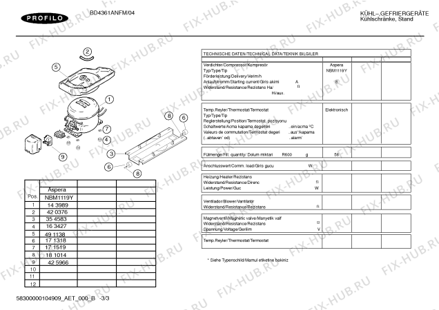 Схема №3 BD4361ANFM с изображением Адаптер для холодильной камеры Bosch 00494936