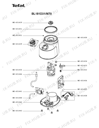 Схема №1 KB181D11/M70 с изображением Сосуд для блендера (миксера) Moulinex MS-651549