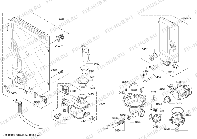 Взрыв-схема посудомоечной машины Bosch SMI53N45EU, SpeedStar - Схема узла 04