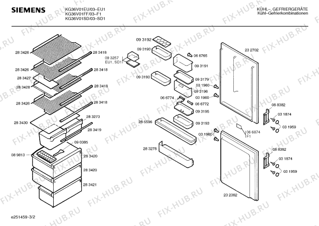 Схема №3 KG36V01 с изображением Рассекатель горелки для холодильной камеры Siemens 00033192
