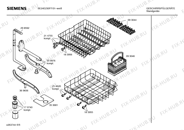 Схема №2 SE25A236FF с изображением Ручка выбора программ для посудомоечной машины Siemens 00419990