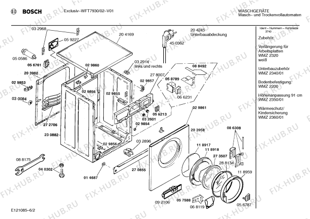 Схема №4 WFT7930 EXCLUSIV с изображением Панель управления для стиралки Bosch 00288703