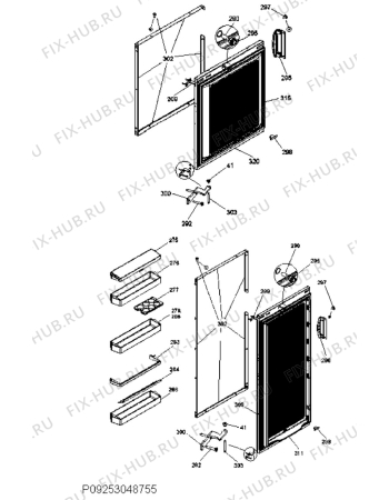 Взрыв-схема холодильника Electrolux EK30810LWE - Схема узла Door