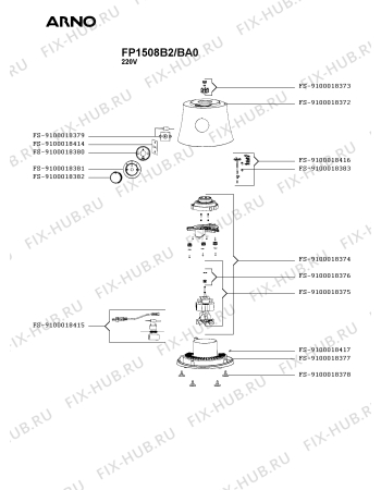 Схема №2 FP1508B1/BA0 с изображением Регулятор для кухонного комбайна Seb FS-9100018382