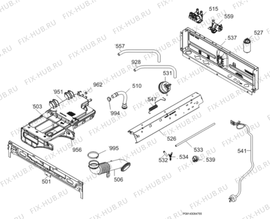 Взрыв-схема комплектующей Electrolux WASL4M102 BIS 5 38 - Схема узла Hydraulic System 272