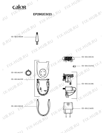Схема №1 EP2902C0/23 с изображением Часть корпуса для электроэпилятора Calor CS-00146399