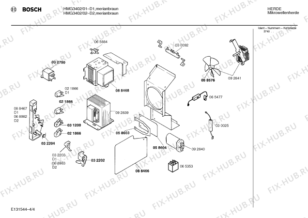 Схема №2 HMG3402 с изображением Панель для микроволновки Bosch 00093074