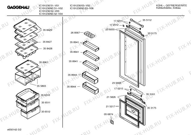 Взрыв-схема холодильника Gaggenau IC191230NE - Схема узла 02