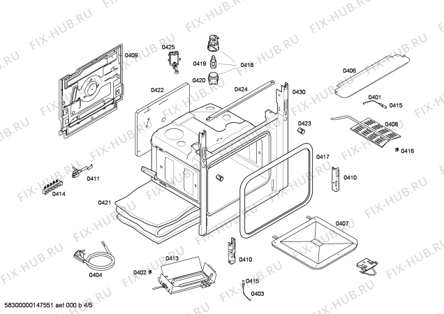 Взрыв-схема плиты (духовки) Bosch HGG223120R - Схема узла 04