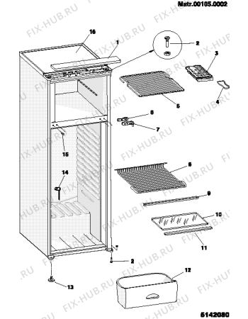 Схема №2 RG2240W1 (F018600) с изображением Дверка для холодильной камеры Indesit C00066339