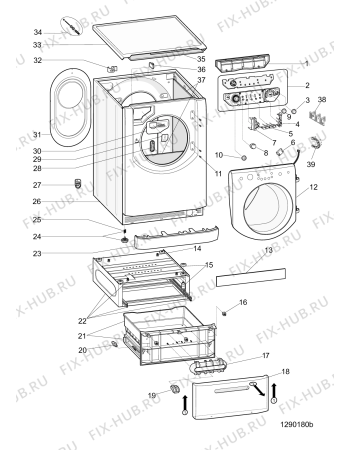 Схема №2 AQ82L09IT (F078506) с изображением Заслонка для стиральной машины Indesit C00293061