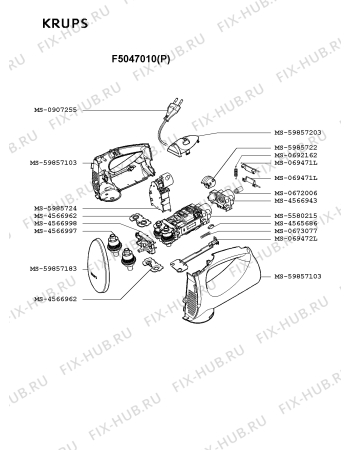 Взрыв-схема блендера (миксера) Krups F5047010(P) - Схема узла JP000739.9P2