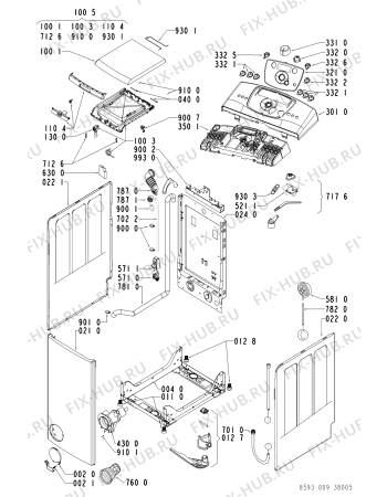 Схема №2 AWT 9120 с изображением Обшивка для стиралки Whirlpool 481245214614