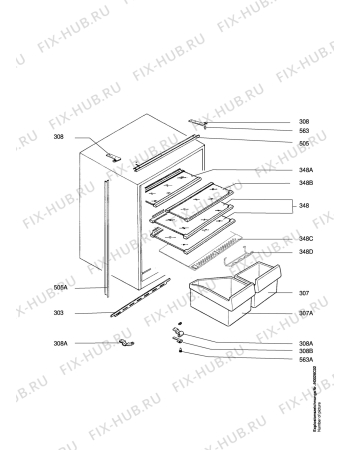 Взрыв-схема холодильника Aeg S1764-6E - Схема узла Housing 001