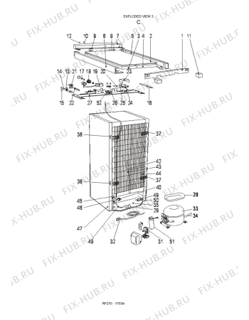 Схема №3 RF270 - 1703A с изображением Фиксатор для холодильника Whirlpool 482000016697