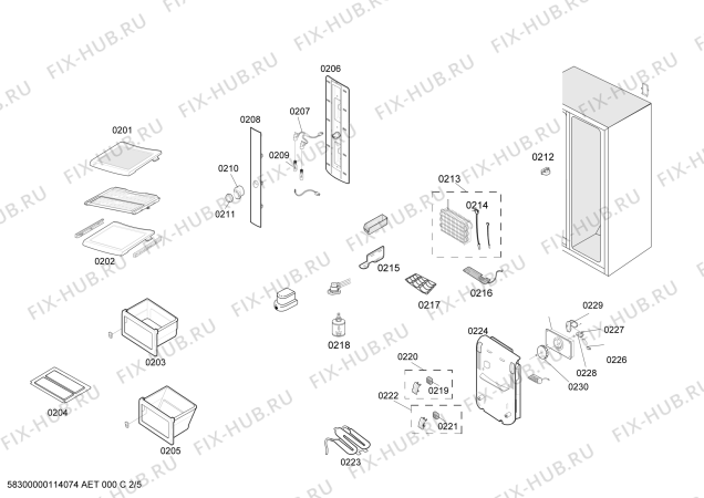 Схема №3 RS60DJSM1/XEG с изображением Пружина для холодильной камеры Bosch 00601814