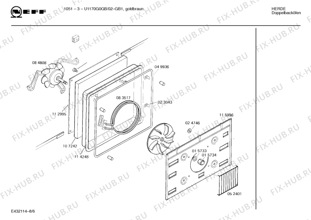 Схема №7 U1170G0GB 1051-3 с изображением Панель управления для духового шкафа Bosch 00282252