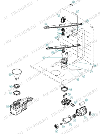 Взрыв-схема посудомоечной машины Asko D5654 SOF FS EU   -Stainless (401693, DW90.2) - Схема узла 03