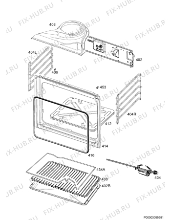 Взрыв-схема плиты (духовки) Electrolux EOG1102COX - Схема узла Oven