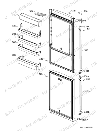 Взрыв-схема холодильника Aeg RCB6376BKX - Схема узла Door
