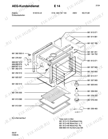 Взрыв-схема плиты (духовки) Aeg 5120B-M NSFS - Схема узла Section1