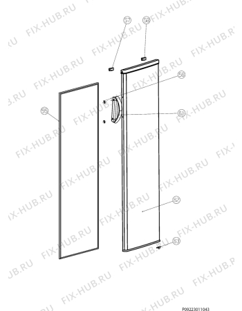 Взрыв-схема холодильника Faure FFU219WO - Схема узла Door 003
