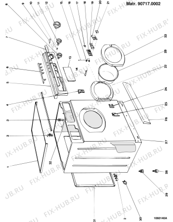 Схема №1 AI848TXRA (F005457) с изображением Порошкоприемник (дозатор) для стиральной машины Indesit C00039117