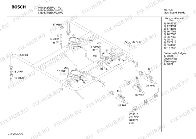 Схема №3 HSV242RTR с изображением Панель управления для электропечи Bosch 00359893