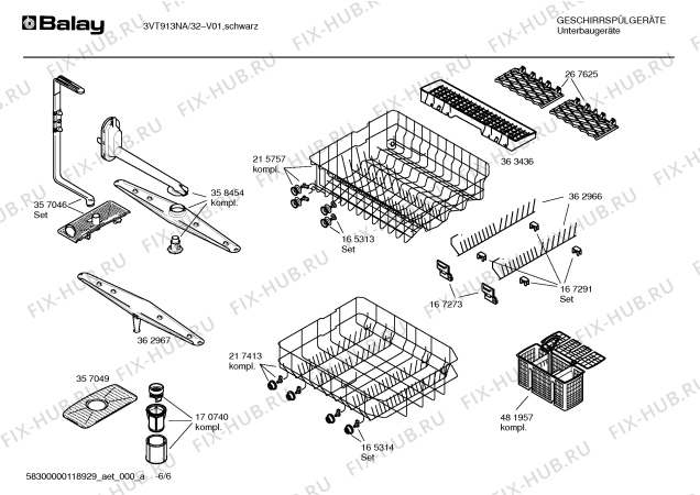 Схема №3 3VT913NA с изображением Инструкция по эксплуатации для посудомоечной машины Bosch 00691201