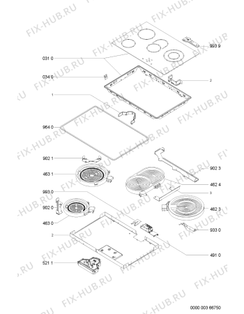 Схема №1 HOB 605 S N 901.098.97 с изображением Запчасть для духового шкафа Whirlpool 481244039712