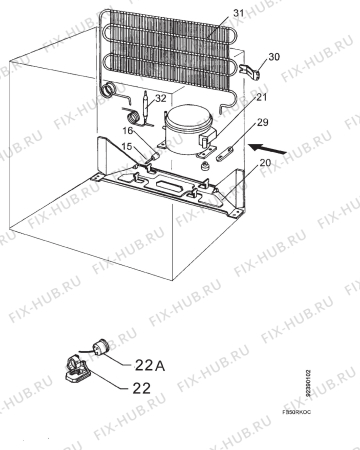 Взрыв-схема холодильника Frigidaire FV650 - Схема узла Section 2