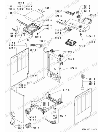 Схема №2 EV 1277 с изображением Обшивка для стиральной машины Whirlpool 481245310941