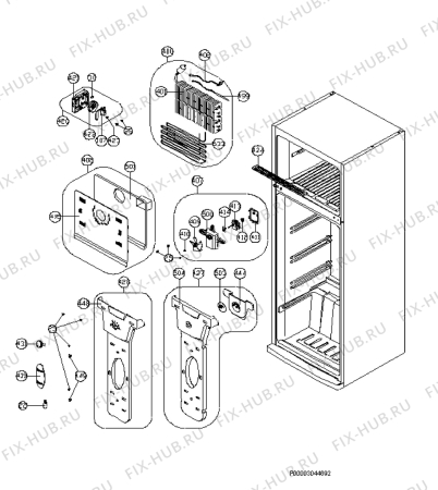 Взрыв-схема холодильника Faure FRT433FW - Схема узла Section 2