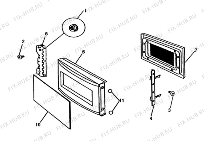 Взрыв-схема микроволновой печи Electrolux NF4084 - Схема узла H40 Door A