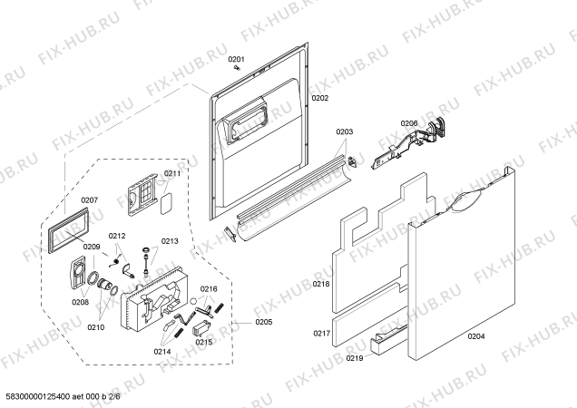 Взрыв-схема посудомоечной машины Bosch SHE33M02UC - Схема узла 02