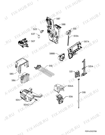 Взрыв-схема стиральной машины Zanussi ZWT716PCWAB - Схема узла Electrical equipment 268