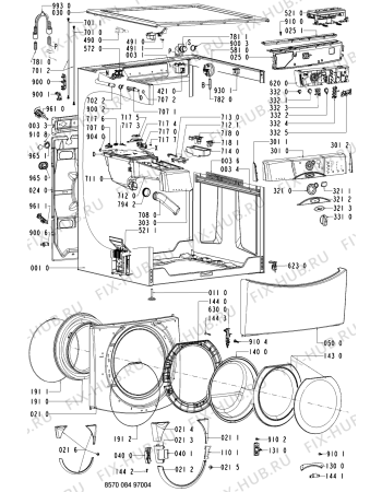 Схема №1 086 WT/GY с изображением Крышка для стиралки Whirlpool 481244098183