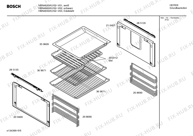 Схема №4 HBN4660AU с изображением Инструкция по эксплуатации для плиты (духовки) Bosch 00581535