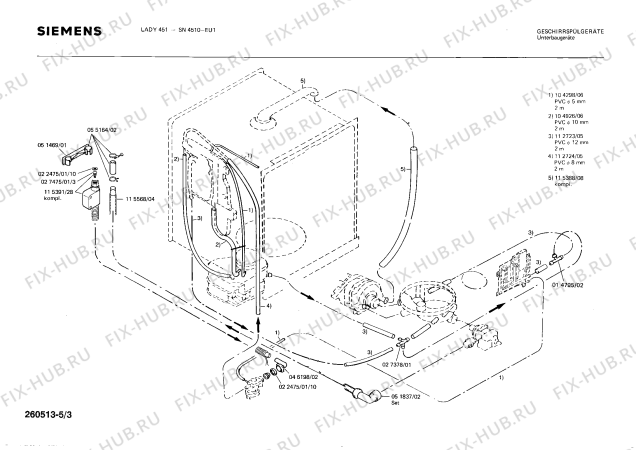 Взрыв-схема посудомоечной машины Siemens SN4510 - Схема узла 03