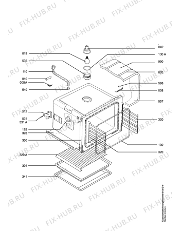 Взрыв-схема плиты (духовки) Aeg 5010E-M2 CH - Схема узла Section1