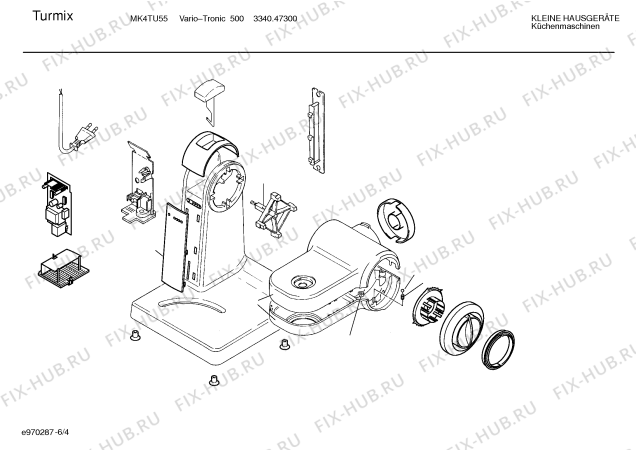 Взрыв-схема кухонного комбайна Turmix MK4TU55 Turmix varioTronic 500 - Схема узла 04