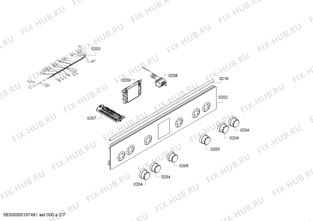 Взрыв-схема плиты (духовки) Bosch HGD74W255N - Схема узла 02