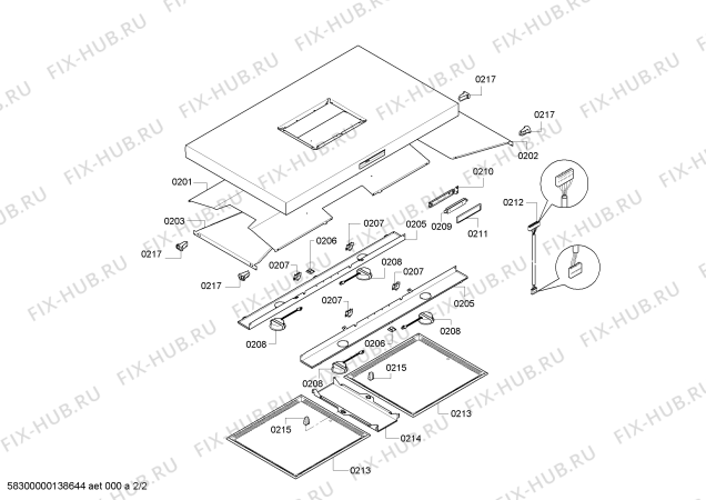 Схема №2 3BI999 с изображением Вентиляционный канал для вытяжки Bosch 00674360