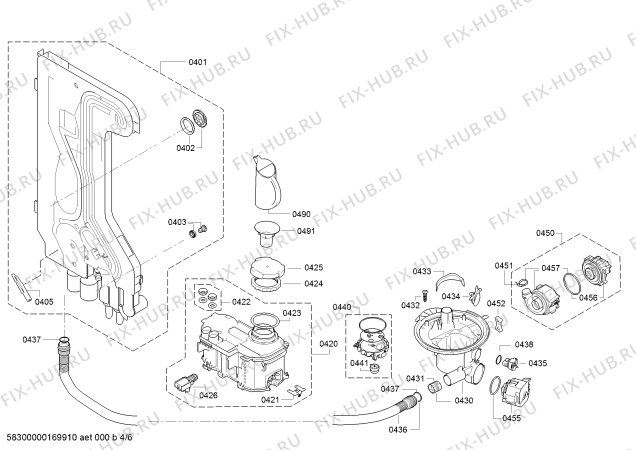 Схема №4 SMS58T22GB tp3 с изображением Силовой модуль запрограммированный для посудомойки Bosch 12004973