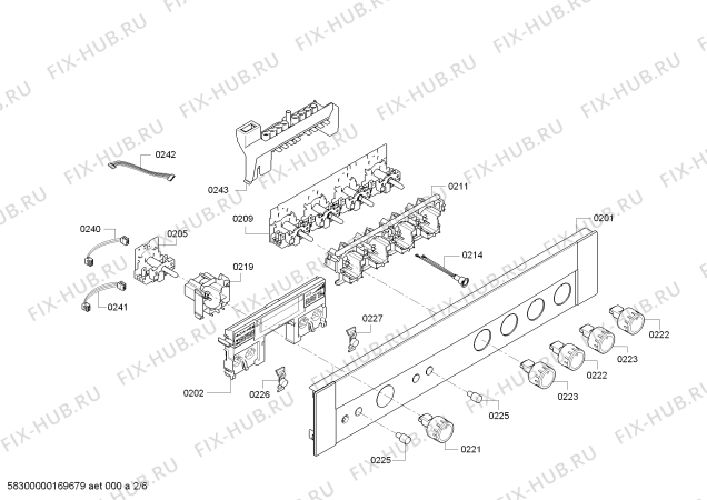 Схема №3 E16I64N3 Mega EI 1664 N с изображением Панель управления для плиты (духовки) Bosch 00744988