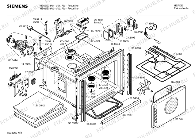 Схема №3 HB66E74 с изображением Инструкция по эксплуатации для духового шкафа Siemens 00527817